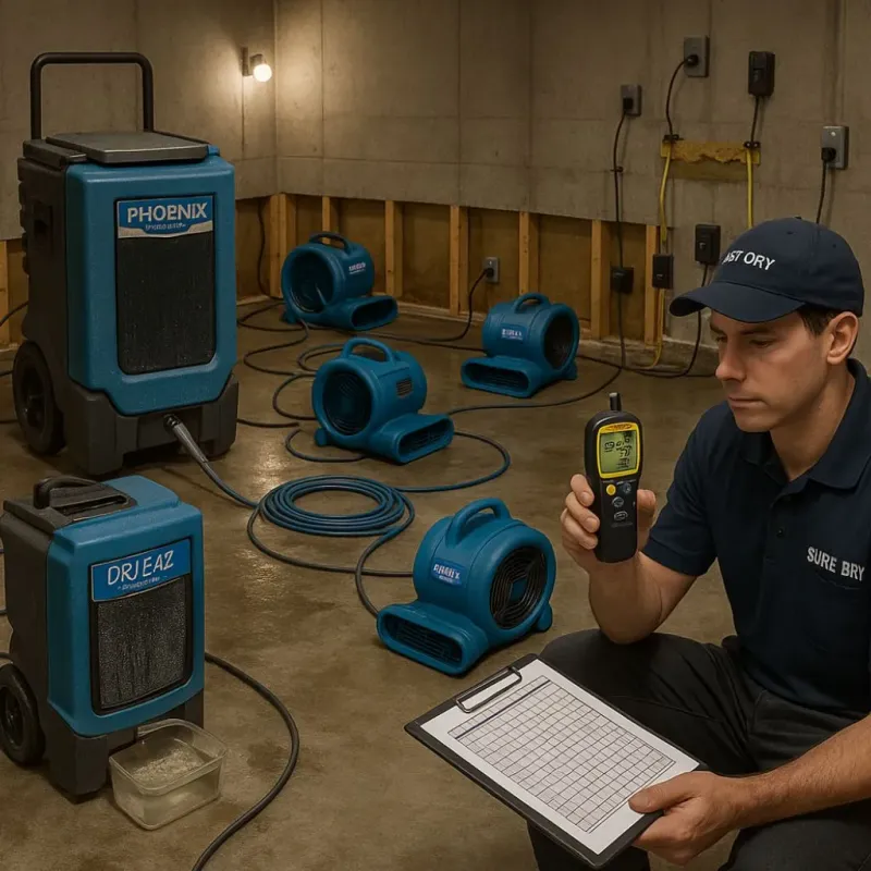 Structural Drying and Dehumidification process in Fort Mill, SC